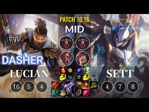 SHG Dasher Lucian vs Sett Mid - KR Patch 10.16