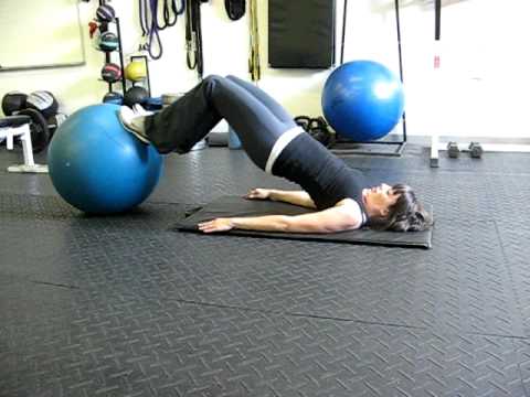 Jen - Swissball Hip Bridge into Curl - Women