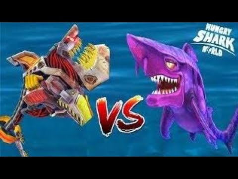 Robo Shark VS Dark Magic Shark Gameplay - HUNGRY SHARK WORLD