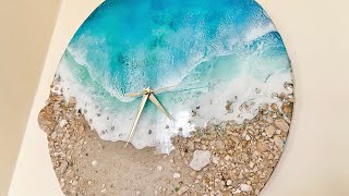 Beautiful Resin Beach Clock Using a Printed Photo