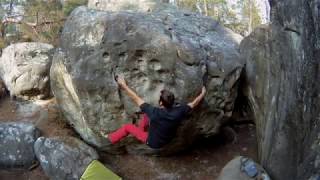 Video thumbnail of Problem 36 (Red TD-, 95.2), 4-. Fontainebleau