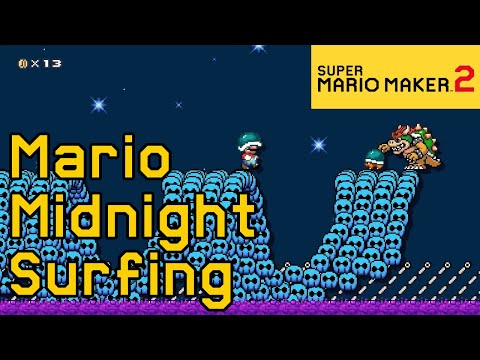 Super Mario Maker 2 - Mario Midnight Surfing