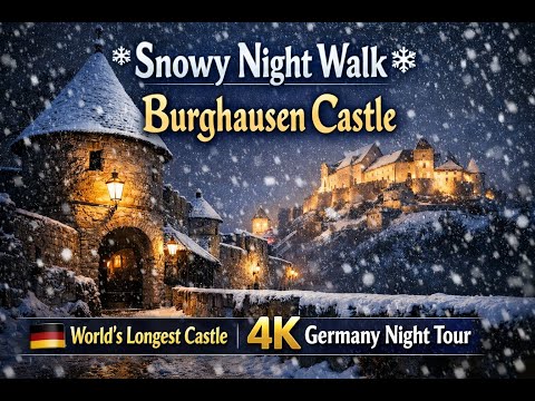 Snowy Night Walk at Burghausen Castle 🇩🇪 | 1051m World’s Longest Castle | #bayern #germany #travel 