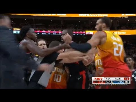 Rudy Gobert & OG Anunoby scuffle - Raptors vs Jazz fight