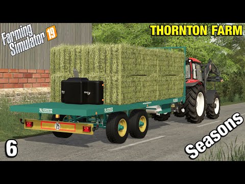 BALING CONTRACT WORK Thornton Farm Timelapse - FS19 Ep 6
