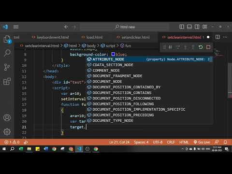 Javascript Setinterval Clearinterval Event In Javascript Javascript Tutorial In Hindi Part 58