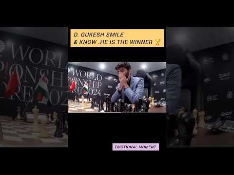 #His Smile Tell Everything ☺️🏆 #Victory moment 😎 #Attitude🔥 #D.Gukesh #World Championship # 2024