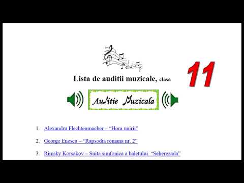 Pronuntia Compozitorilor si a melodiilor, clasa a 11-a