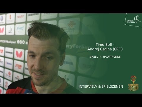 WM 2019: Timo Boll - Andrej Gacina (CRO) Herren-Einzel 1. Runde I Interview & Spielszenen