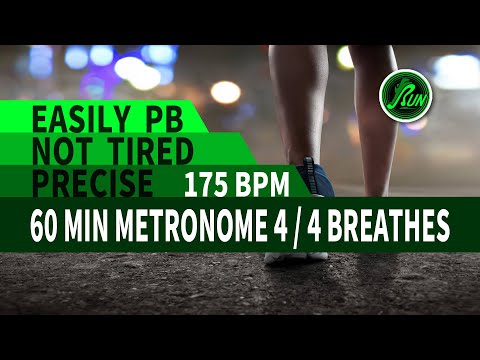 🏃60 MIN Metronome 4 / 4 Breathes｜Precise 175 BPM｜#52｜柒零夜跑