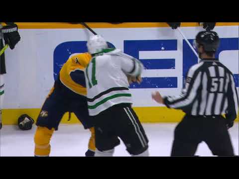 NHL Fight - Stars @ Predators - Cogliano vs Arvidsson - 11 04 2021
