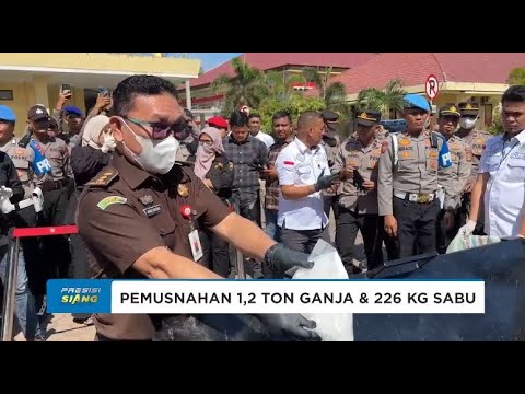POLDA ACEH MUSNAHKAN BARANG BUKTI SABU 226 KG DAN GANJA 1,2 TON