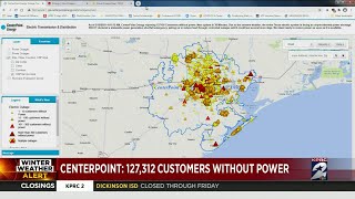 127,312 customers without power, CenterPoint says