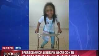 Padre denuncia le niegan inscripción en colegio católico a su hija con discapacidad