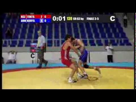 WORLD CHAMPIONSHIP WRESTLING CADET 2013 Finale 3-5 GR 63 Kg (KGZ) A.TOKTOBEKOV vs (ARM) A.KORYUN