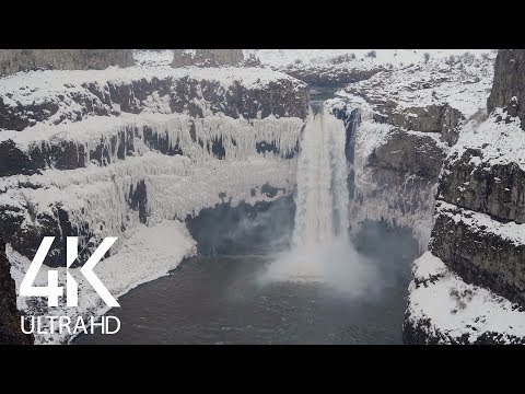 Breathtaking Winter Waterfall Sounds - 8 HOURS White Noise - Nature Soundscapes Video