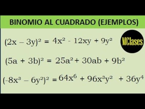 Binomio al cuadrado (Ejemplos)