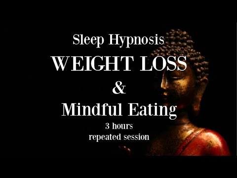 😴ॐ 3 hours repeated loop ~ Sleep hypnosis for weight loss with mindful eating ~ Female Voice