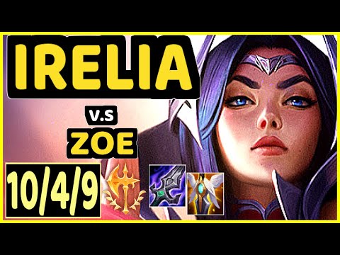 T1 FAKER (IRELIA) vs ZOE - 10/4/9 KDA MID GAMEPLAY - KR Ranked GRANDMASTER