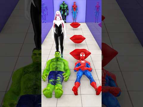 GTA V Spider-man vs Hulk New Kiss Run Funny Challenge! #spiderman #funny #animation #shorts