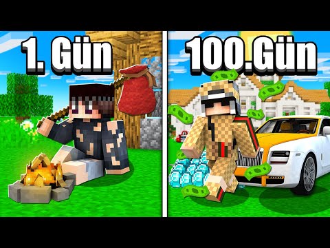 100 GÜN BOYUNCA MİLYONER OLARAK YAŞADIM 😱 - Minecraft