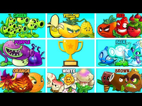 Tournament 16 Team COLOR Plants - Who Will WIn? - Pvz 2 Team Plant vs Team Plant