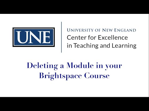 How To Delete A Module In Brightspace