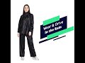 Aqua Tree Black Rain Suit For Women