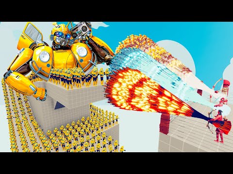 100x BUMBLEBEE + 2x GIANT vs 3x EVERY GOD - Totally Accurate Battle Simulator TABS