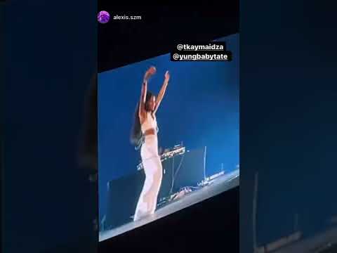 Tkay doin “Kim” for the first time w/ baby tate @happier than ever arena tour 🌎🦋