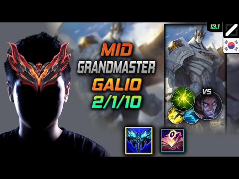GrandMaster Mid Galio Build Everfrost Aftershock - Galio Mid vs Sylas - LOL KR 13.1