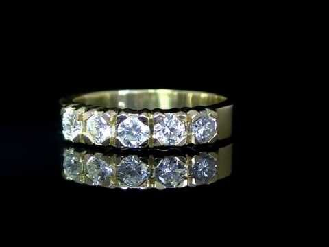 .75 CT T.W. SI2 G ROUND SHAPE DIAMOND 14K YELLOW GOLD WEDDING BAND
