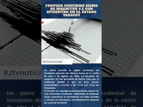 Nuevo sismo en Venezuela hoy 1 de agosto 2026: magnitud 4.5 en Yaracuy