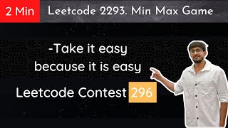 YouTube video 'Leetcode 2293. Min Max Game | Hindi'