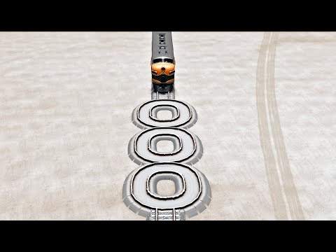 Trains vs Round Crossroad – BeamNG.Drive