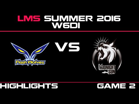 FW vs MSE Game 2 Highlights LMS Summer 2016 W6D1 Flash Wolves vs Mid Night Sun   MSE vs FW    LMS LO
