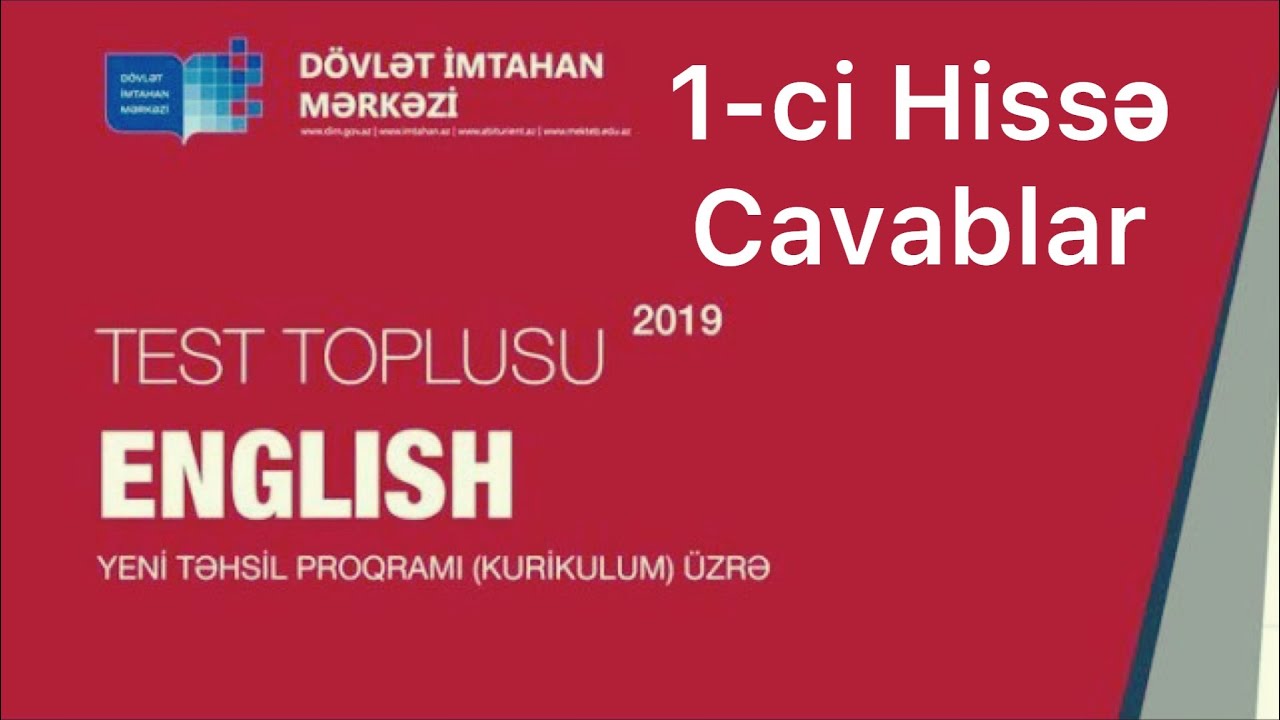 İngilis dili 1-ci hissə test toplusu-2019(DİM)