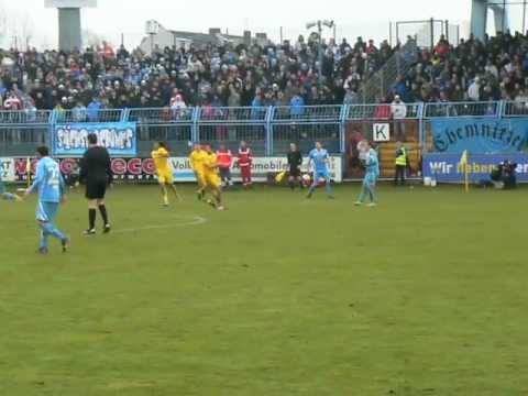 Tor Benjamin Förster, das 1:1 des Chemnitzer FC gegen den FC Hansa Rostock am 02.02.2013