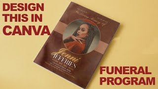 Design this 8 Page Funeral Program in Canva Step by Step