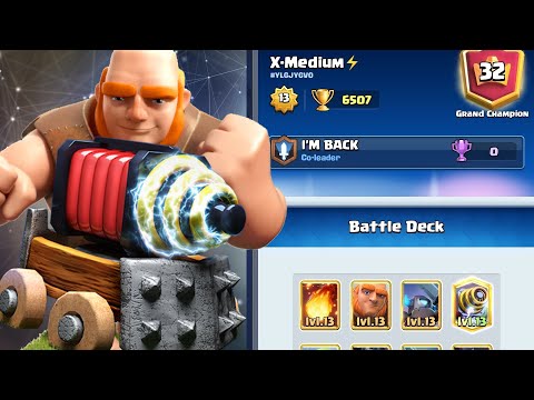 X-Medium⚡ Giant Sparky Bait deck 6500 👈 Best  deck in clash Royale