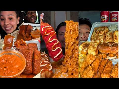 1 HOUR TikTok Mukbang Compilation | Buldak, Wingstop, Dave&rsquo;s Hot Chicken, Tacobell & More!