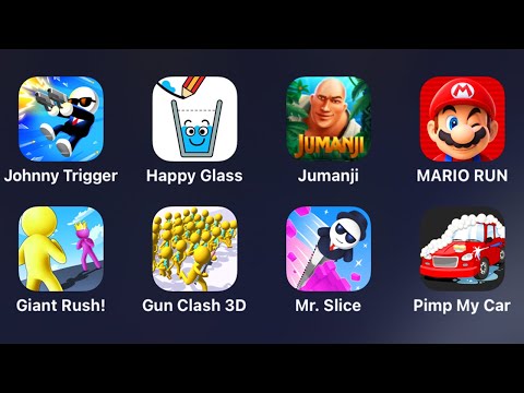 Johnny Trigger, Happy Glass, Jumanji, MARIO RUN, Giant Rush!, Gun Clash 3D, Mr. Slice, Pimp My Car