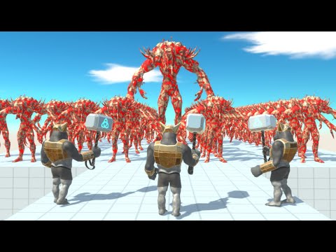 3 Champion Ghor vs Golem Units (Fantasy, Infernals, Mammals & Bugs) - Animal Revolt Battle Simulator