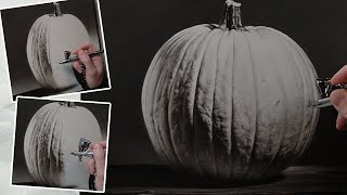 Learn how to PAINT a PUMPKIN for autumn!! (airbrush painting tutorial)