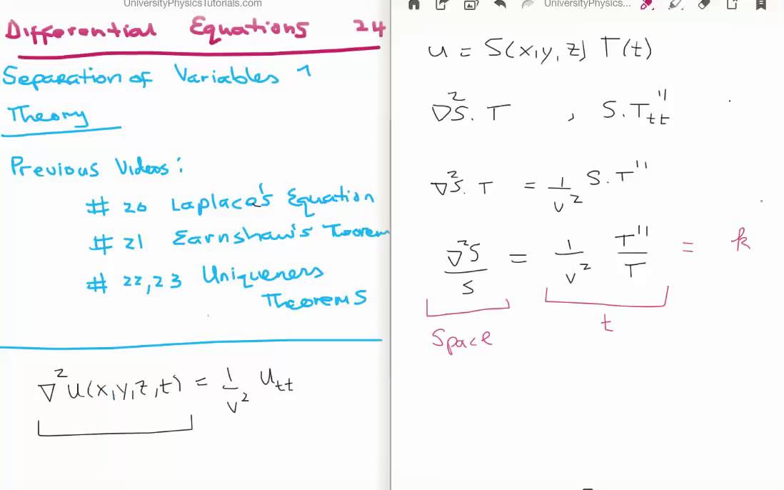 Differential Equations 24 : Introduction to Separation of Variables