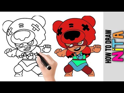 How To Draw Nita From Brawl Stars ★ Cute Easy Drawings Tutorial For Beginners Step By Step ★ Kids