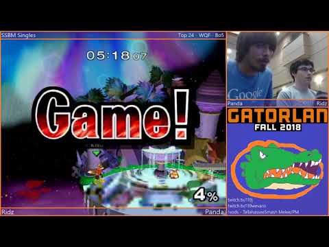 GatorLAN SSBM Singles - 9/22/18 - Ridz (Falco) Vs. Panda (Fox) - WQF