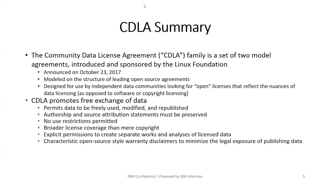 Community Data License Agreement (CDLA)