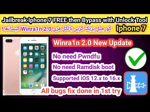 How to Jailbreak Iphone 7 Free iOS 15.7.9 | How to bypass iphone 7 icloud | Winra1n 2.0v new update