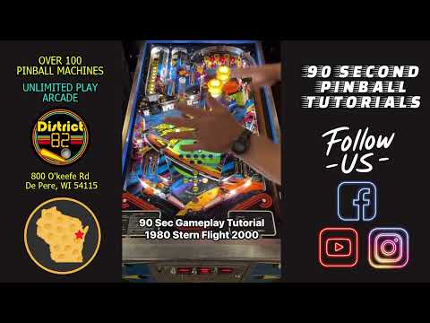 90 Second Pinball Tutorials - 1980 Stern Flight 2000 Pinball Machine Tutorial